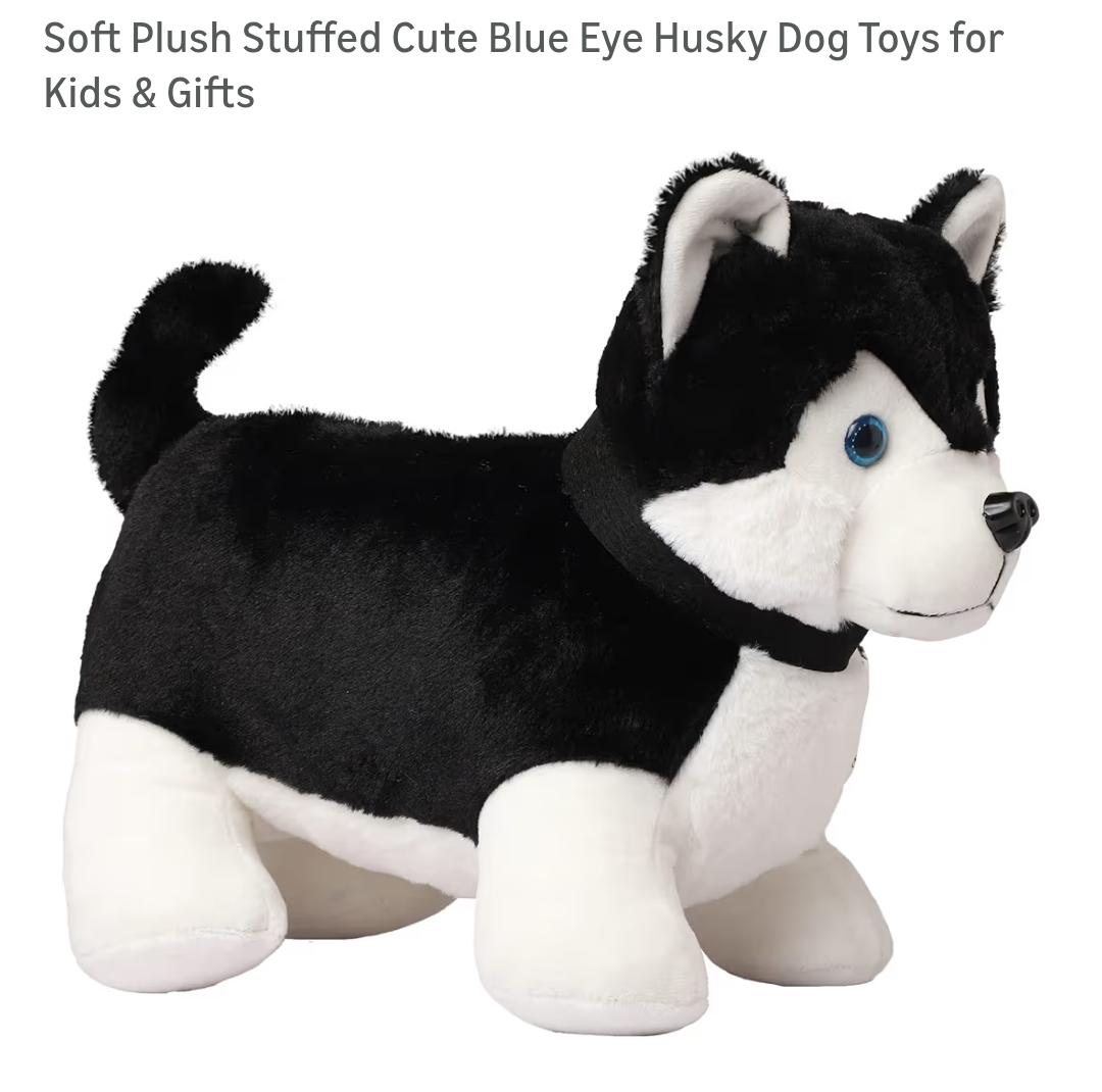 Soft Plush Stuffed Cute Eye Husky Dog Toys for Kinds & Gifts