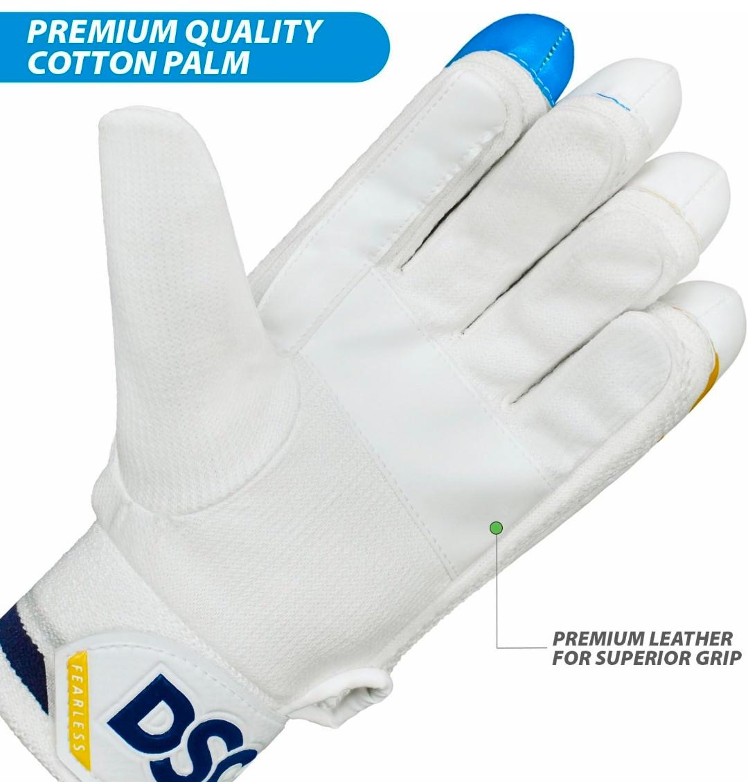 DSC Condor Ruffle Leather Cricket Batting Gloves Both left and right 2pcs