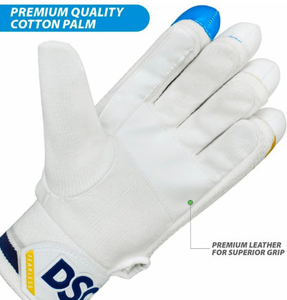 DSC Condor Ruffle Leather Cricket Batting Gloves Both left and right 2pcs