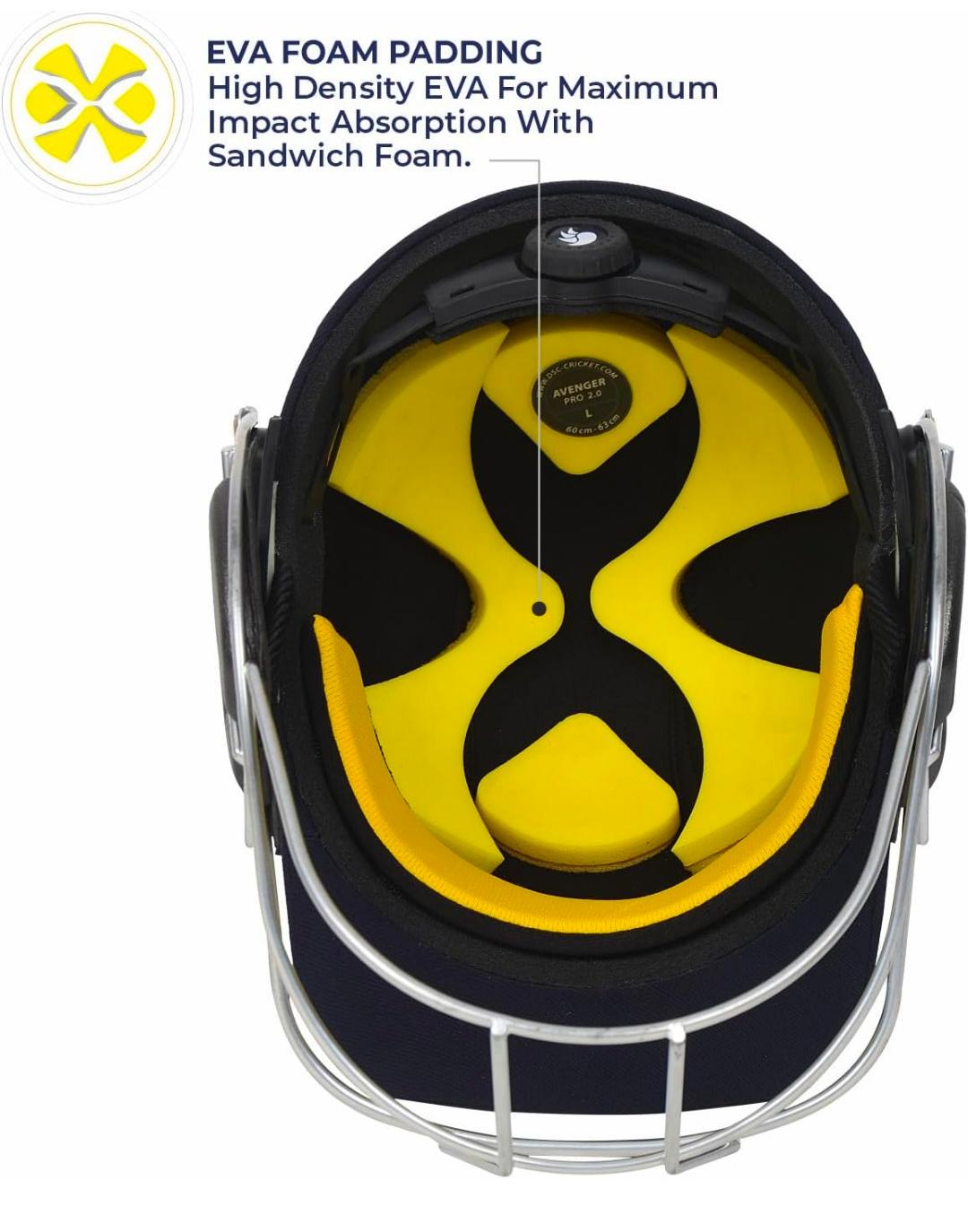DSC Cricket Helmet with Steel Grill & EVA Foam Padding – Premium Protective Batting Helmet