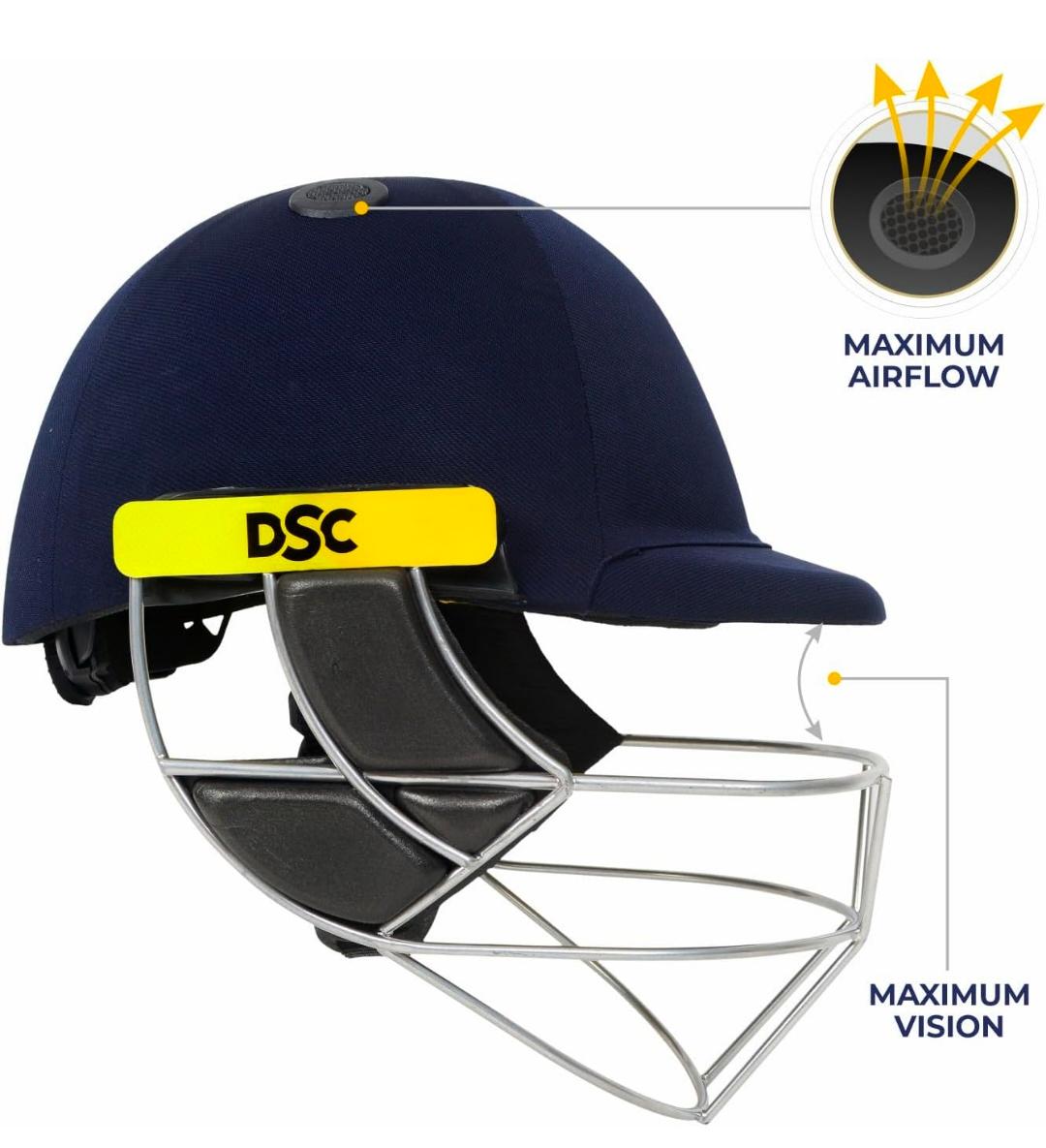 DSC Cricket Helmet with Steel Grill & EVA Foam Padding – Premium Protective Batting Helmet