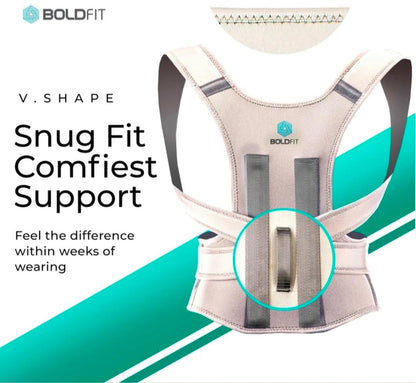 BOLDFIT Orthopaedic Clavicle Brace & Posture Corrector for Men & Women | Back Support Belt for Shoulder & Spine Alignment