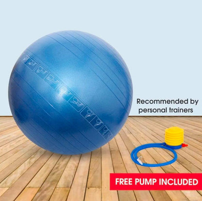 Anti-Burst Gym Ball with Pump | Non-Slip Exercise & Stability Ball for Home Workouts 65 diameter