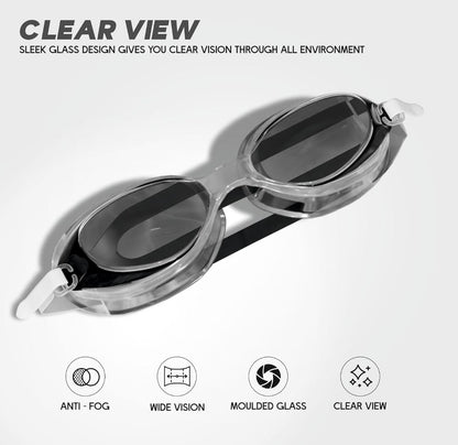 KONEX Anti-Fog Swimming Goggles with UV Protection & Adjustable Strap