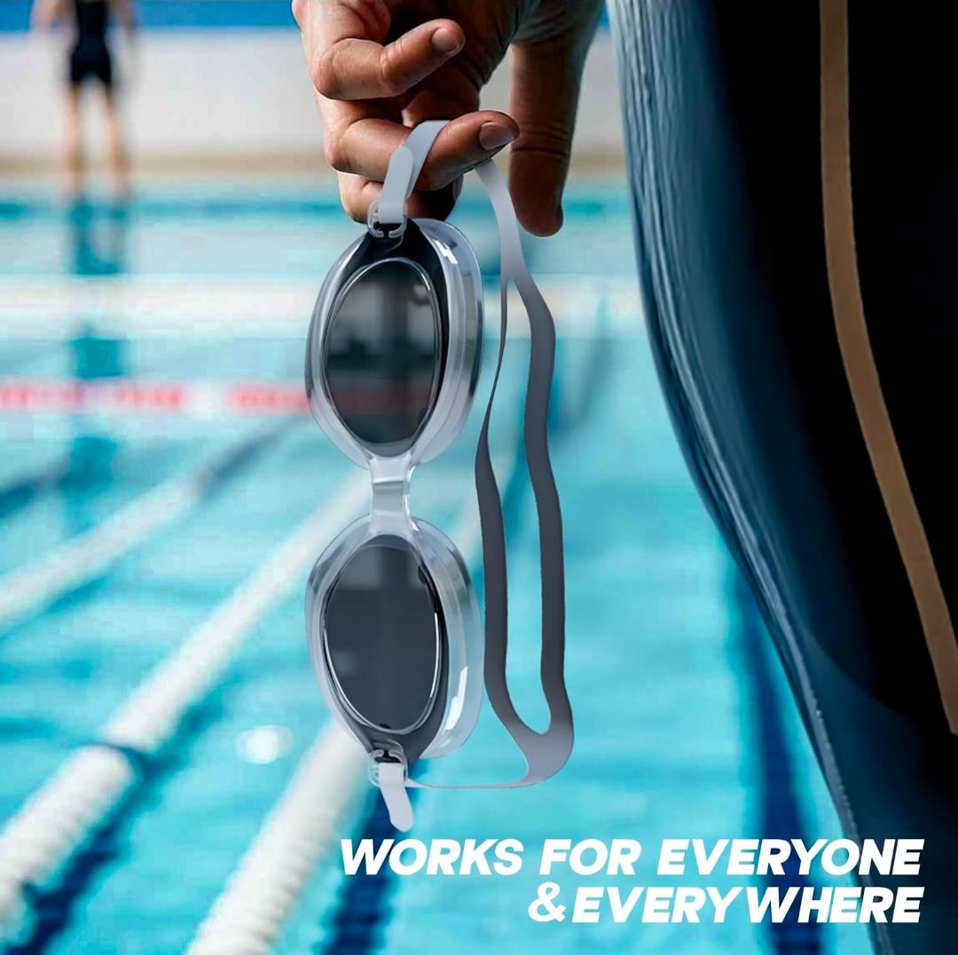 KONEX Anti-Fog Swimming Goggles with UV Protection & Adjustable Strap