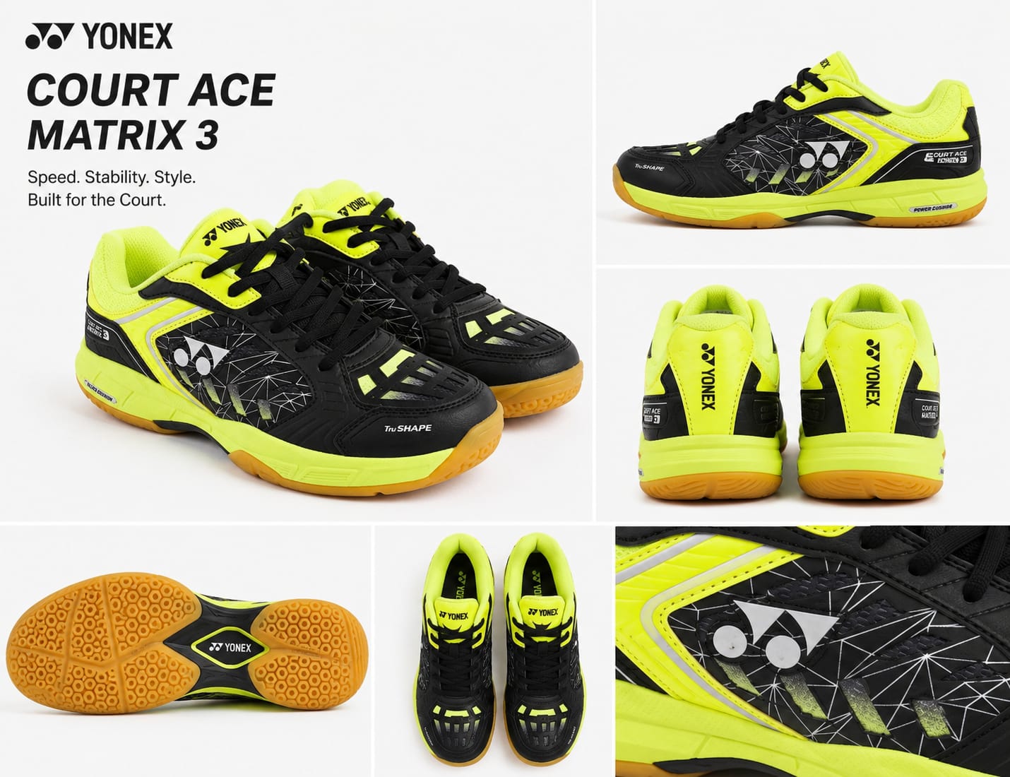 Yonex Court Ace Matrix 3 Badminton Shoes - Lightweight Grip & Comfort