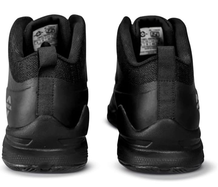Nivia Men’s Black Basketball Shoes | High-Top Grip & Cushion Performance Sneakers
