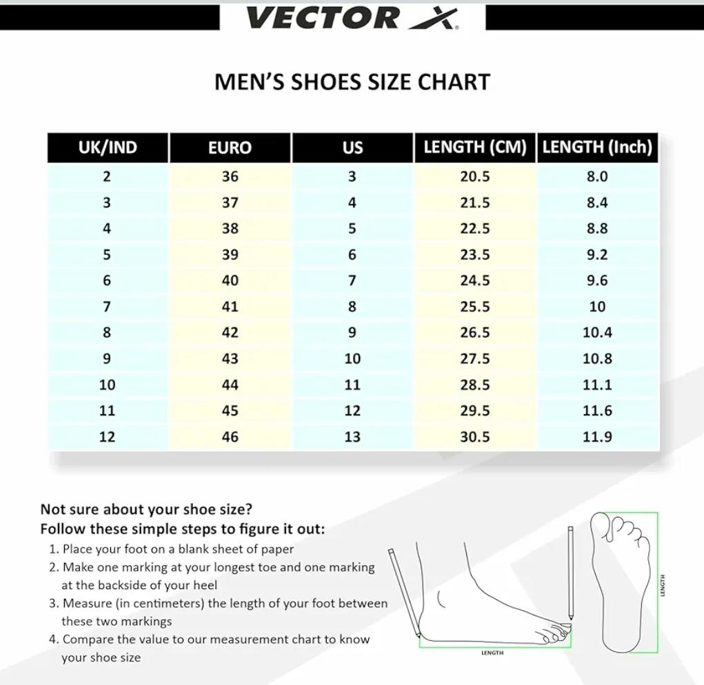 Vector X Men’s Sports & Badminton Shoes – Lightweight, Non-Marking Sole, Anti-Slip Grip