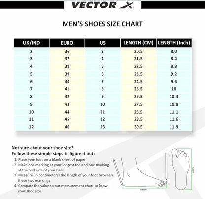 Vector X Men’s Sports & Badminton Shoes – Lightweight, Non-Marking Sole, Anti-Slip Grip