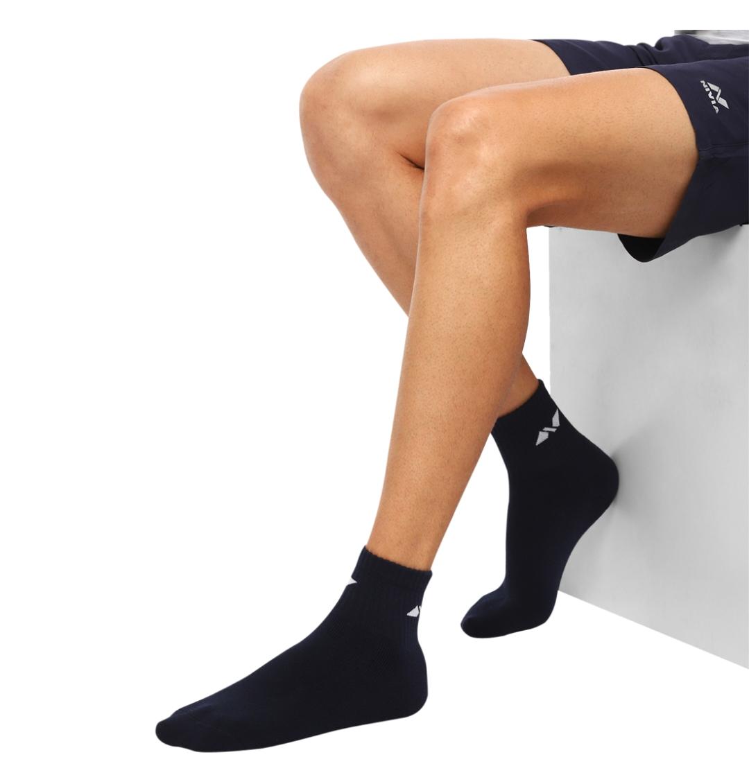Men’s Ankle-Length Cotton Socks – Plain Casual Stretchable Daily Wear (Pack of 3)