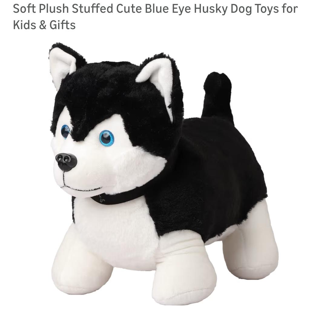 Soft Plush Stuffed Cute Eye Husky Dog Toys for Kinds & Gifts