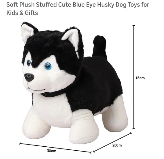 Soft Plush Stuffed Cute Eye Husky Dog Toys for Kinds & Gifts